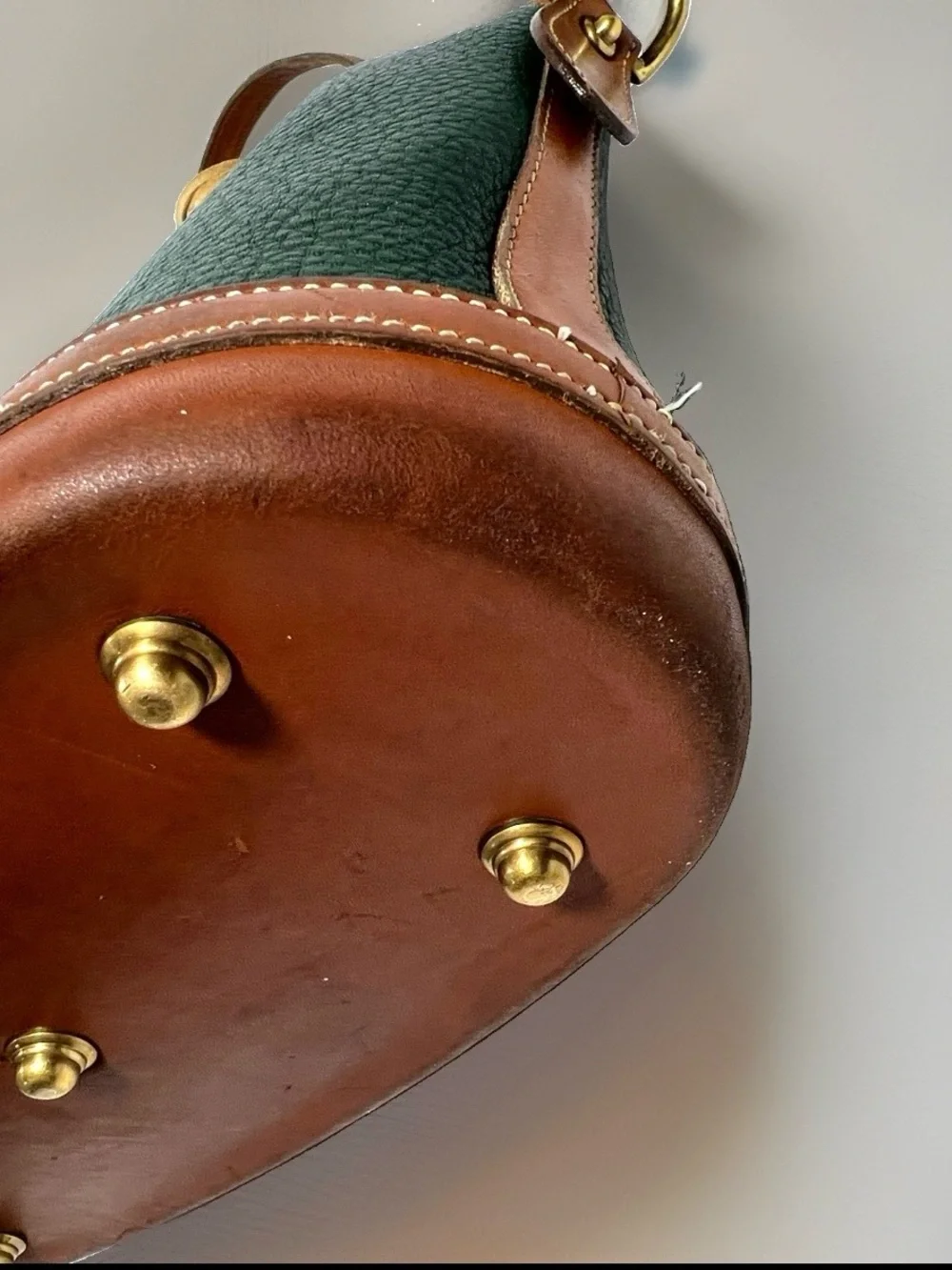 🦆 DOONEY & BOURKE NORFOLK FIR GREEN BRITISH TAN PEBBLE AWL SATCHEL VINTAGE